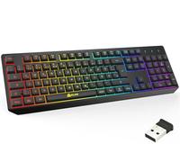 KLIM Chroma Tastiera QWERTZ per Gaming Wireless - Alte Performance - Colori da Videogioco e Retroilluminata - Tastiera da Gioco - Tastiera per Videogame PC PS4 Windows, Mac - Nuova Versione