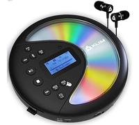 KLIM Discover + Lettore CD HiFi portatile + NUOVO 2024 + Cuffie incluse + Radio FM + Compatibile con MP3 CD Audiolibri + Lettore CD per auto + Supporta Bluetooth per Auto, scheda SD, Trasmettitore FM
