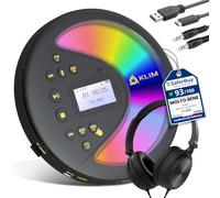KLIM Discover With Headset Lettore CD HiFi Portatile, Radio FM, Scheda Sd