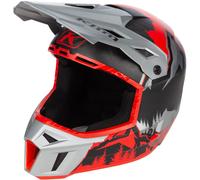 Klim F3 Carbon DNA Casco da motoslitta, nero-grigio-rosso, taglia L per maschi