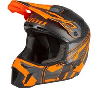 Klim F3 Carbon Pro Ascent Casco per motoslitta, nero-arancione, taglia S per maschi