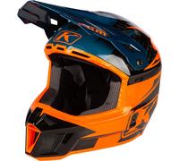 Klim F3 Carbon Pro Casco Motocross, blu-arancione, taglia XL