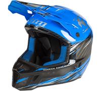 Klim F3 Carbon Pro Thrashed Casco per motoslitta, nero/blu, Taglia L (58/59)