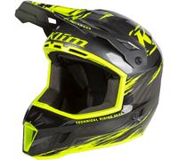 Klim F3 Carbon Pro Thrashed Hi-Vis Casco per motoslitta, nero/giallo, Taglia M (56/57)