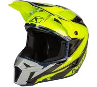 Klim F3 Lighting Carbon Elmo da motocross, grigio-giallo, taglia M per maschi
