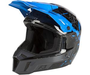 Klim F3 Recoil Casco Motocross, nero-blu, taglia L per maschi