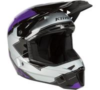 Klim F3 Verge Casco Motocross, nero/viola/argento, Taglia XL (60/61)