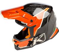 Klim F5 Koroyd Topo Carbon Casco Motocross, nero-arancione, taglia M