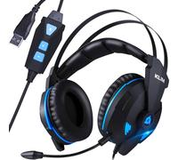 KLIM IMPACT V2 Cuffie Gaming USB con Microfono - Gamer Headset - Suono Surround 7.1 + Cuffie PS5 con Isolamento del Rumore - Audio ad Alta Definizione + Per PC PS4 PS5 + Nuova versione