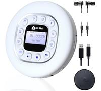 KLIM Journey Lettore CD HiFi portatile + NUOVO + Cuffie incluse + Radio FM + Compatibile con MP3 CD Audiolibri + Lettore CD per auto + Supporta Bluetooth per Auto, scheda SD, Trasmettitore FM - Bianca