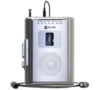 KLIM K8 Lettore Cassette Audio - Registratore Cassette - NUOVO Lettore di Cassette - Radio Cassette Player AM/FM - Microfono e Altoparlante Integrati - Jack per Cuffie e Cuffie - Argento