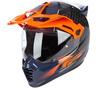 Klim Krios Pro ECE/DOT Echo, casco avventura 3XL female Carbonio/Nero/Blu Scuro/Arancione
