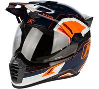 Klim Krios Pro Rally ECE/DOT Carbon Casco da enduro, bianco-blu-arancione, taglia S per maschi
