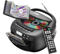 KLIM Lettore CD Con Custodia + Lettore Cassette Audio, AM/FM Radio Bluetooth, Stereo CD Player, Remota, Registrazione Su Nastro, USB Drive, AUX, Radio Stereo Casa Alimentazione AC/DC