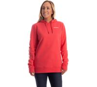 Klim Mariposa Felpa lunga con cappuccio da donna, bianco-rosso, taglia M per donne
