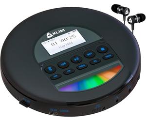 KLIM Nomad - Lettore CD Portatile - Batteria a Lunga Durata - Include Auricolari KLIM Fusion - Compatibile con CD-R, CD-RW, MP3 - Lettore SD, Radio FM, Bluetooth - Ideale per Auto - Hi-Fi - Nero Blu