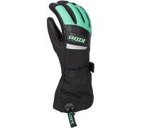 Klim Radiate Gauntlet Guanti da motoslitta da donna, nero/menta, Taglia XS