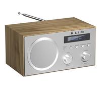 KLIM Radio DAB Stereo con Bluetooth | Radio Digitale DAB, DAB+ e FM con Scocca in Legno | Funziona cavo elettrico | Altoparlanti Hi-Fi | Presa USB/AUX | Radiosveglia con Allarme