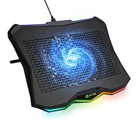 KLIM Rainbow + Base di raffreddamento RGB per PC Portatili da 11" a 17" + Alimentata USB + Supporto di raffreddamento per laptop da gaming + Stabile e Robusto + Ampia compatibilità + NUOVA