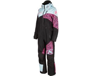 Klim Shredsa Leo Tuta da motoslitta di un pezzo da donna, nero-rosa-blu, taglia L per donne