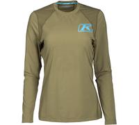 Klim Solstice -1.0 Camicia funzionale a maniche lunghe da donna, oliva, Taglia XL
