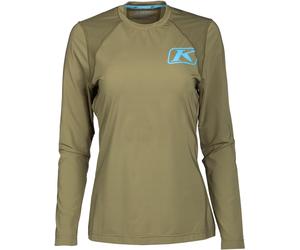 Klim Solstice -1.0 Camicia funzionale a maniche lunghe da donna, oliva, Taglia XL