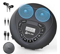KLIM Speaker + Lettore CD Portatile Con Altoparlanti + NUOVO + Batteria Ricaricabile + Lettore CD Stereo con Auricolari Inclusi + microSD + AUX + Ideale per l'auto