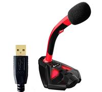 KLIM Voice Microfono Desktop USB con Stand per Computer Laptop PC - Microfono Gaming Videogiochi PC PS4 Rosso [ Nuova Versione ]