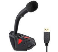 KLIM Voice V2 + Microfono USB da Scrivania + Novità Versione + Suono di Alta qualità + Registrazione e Riconoscimento Vocale, Live, Youtube, Podcast + Microfono PC Compatibile Windows Mac PS4 + Rosso