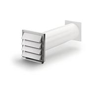 Klima-E 125 Manicotto da Parete, Bianco/Acciaio Inox