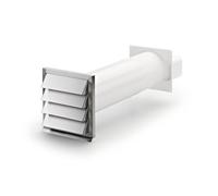 Klima-E Flow 125 Manicotto da Parete, Bianco/Acciaio Inox