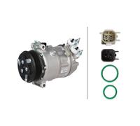 Klimakompressor 12 V Ø 110 mm HELLA Thermo-Expertise 6 Rillen FORD Focus