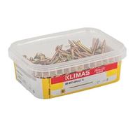 Klimas - Viti a testa svasata per legno, colore giallo Masterbox (4,5 x 70 mm, 60 pezzi)