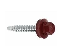 KLIMAS Viti per lamiera trapezoidale con disco di tenuta EPDM per sottostrutture in legno (RAL3005 - rosso vino, 4,8 х 25 mm (250 pezzi)