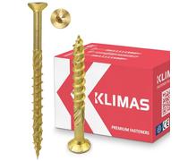KLIMAS Viti per legno - Torx set - Testa Svasata Piana - Viti multiuso - viti legno - Viti autofilettanti per legno - Giallo Zinco viti per legno torx - set viti da 4x70 mm - 200 pezzi
