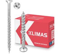 KLIMAS - Viti per legno Torx per pannelli truciolari, viti a testa svasata, per terrazze, viti universali per il montaggio del tetto, 5 x 80 mm, 200 pezzi, colore bianco