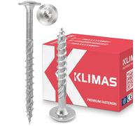 KLIMAS - Viti per legno Torx, set di viti a testa piatta, viti TX, per costruzione tetti - Bianco - 5 x 100 mm 150 pezzi