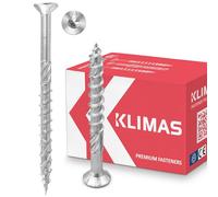 KLIMAS Viti per legno - Torx set - Testa Svasata Piana - Viti multiuso - viti legno - Viti autofilettanti per legno - Bianco Zinco viti per legno torx - set viti da 6x180 mm 100 pezzi
