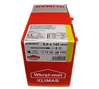 KLIMAS Torx Viti per Truciolare di Legno Giallo - Testa Svasata, per Terrazze, Universali, Costruzione Tetti - 6,0 x 140 (100 pz.)