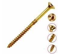 KLIMAS Viti per legno - Torx set - Testa Svasata Piana - Viti multiuso - viti legno - Viti autofilettanti per legno - Giallo Zinco viti per legno torx - set viti da 10x120 mm 50 pezzi