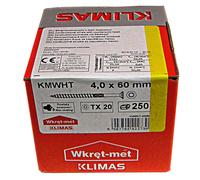 KLIMAS Viti per legno - Torx set - Testa Svasata Piana - Viti multiuso - viti legno - Viti autofilettanti per legno - Giallo Zinco viti per legno torx - set viti da 4x60 mm - 250 pezzi