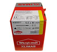 KLIMAS Viti per legno - Torx set - Testa Svasata Piana - Viti multiuso - viti legno - Viti autofilettanti per legno - Giallo Zinco viti per legno torx - set viti da 5x90 mm - 200 pezzi