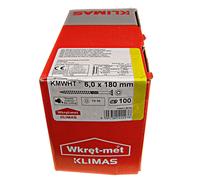 KLIMAS Viti per legno - Torx set - Testa Svasata Piana - Viti multiuso - viti legno - Viti autofilettanti per legno - Giallo Zinco viti per legno torx - set viti da 6x180 mm - 100 pezzi