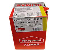 KLIMAS Viti per legno - Torx set - Testa Svasata Piana - Viti multiuso - viti legno - Viti autofilettanti per legno - Giallo Zinco viti per legno torx - set viti da 4,5x60 mm 250 pezzi