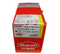 KLIMAS Viti per legno - Torx set - Testa Svasata Piana - Viti multiuso - viti legno - Viti autofilettanti per legno - Giallo Zinco viti per legno torx - set viti da 6x120 mm - 100 pezzi