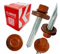 KLIMAS WSS Viti autofilettanti per lamiera di metallo, in diversi colori RAL 5,5 x 32 - 38 mm (RAL 8004 marrone rame, 5,5 x 32 mm)