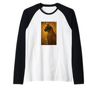 Klimt Cat Tee - Gustav Klimt Ispirato Art Nouveau Cat Design Maglia con Maniche Raglan