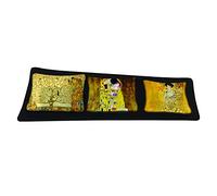 Klimt Lotto 8 Vassoi con Piccole Coppette Quadrate Decorazione, Vetro, Multicolore, 31.5 x 14.6 x 1 cm