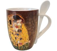 Klimt Mug le Baiser Cucchiaio Imballo Singolo, Ceramica, Multicolore, 10.5 x 8 x 1 cm