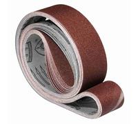 Klingspor Nastro abrasivo in corindone, 75 x 2000 mm, grana P120, 5 pezzi, per legno e metallo, base in tessuto semi-flessibile, resistente agli strappi, nastri abrasivi professionali per levigatrice